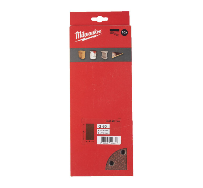 Шліфувальні листи MILWAUKEE, 115x230мм HL, зерно 60, (10шт)