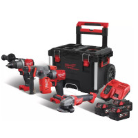 Набор инструментов акумуляторных MILWAUKEE, M18FPP4B-503P (ЗУ, 3х5Ач, M18 FPD2,FID2,CHX,CAG125XPDB)