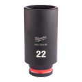 Головка ударная ShW 3/8'' SKT MILWAUKEE, удлиненная, 22мм