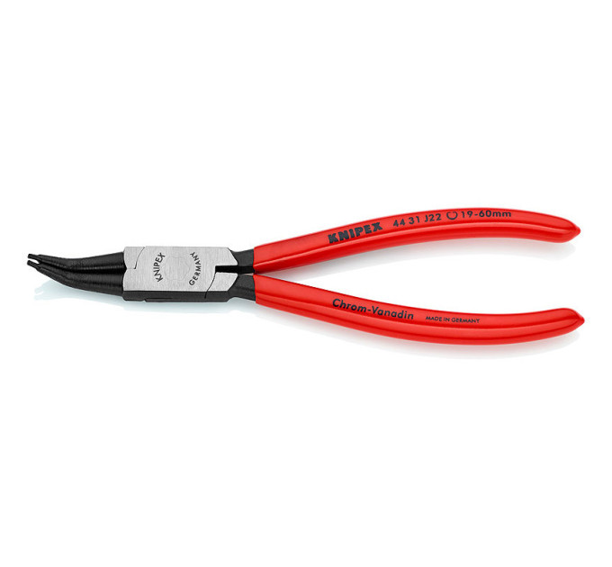 Щипцы для стопорных колец загнутые 45° Ø19-60мм, 180мм KNIPEX 44 31 J22, (Ø1,8мм) фосфатированные