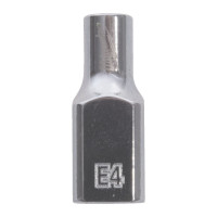 Головка торцевая хромированная TORX Е-стандарт ¼” MILWAUKEE, E4 Головка торцевая хромированная TORX Е-стандарт ¼” MILWAUKEE, E4