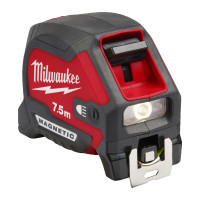 Рулетка магнітна MAGNETIC MILWAUKEE з LED підсвічуванням, 7,5м, (30мм)