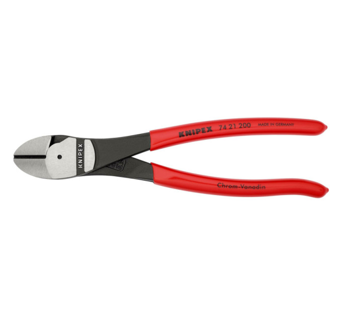 Кусачки боковые (бокорезы) особой мощности, 12°, Ø4,2мм, 200мм KNIPEX 74 21 200, фосфатированные