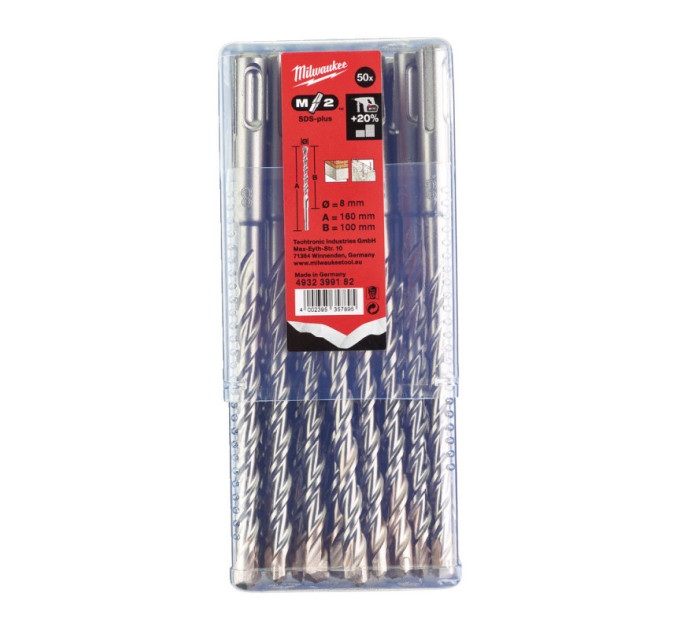 Бур SDS-PLUS M2 MILWAUKEE, Ø8,0х160х100мм, (50шт)