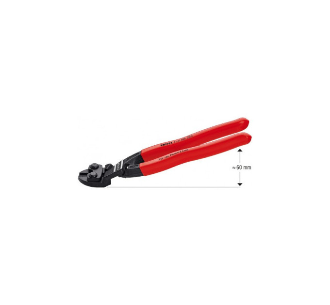 Болторез компактный согнутый под углом, Ø6,0мм CoBolt KNIPEX 71 41 200, фосфатированный