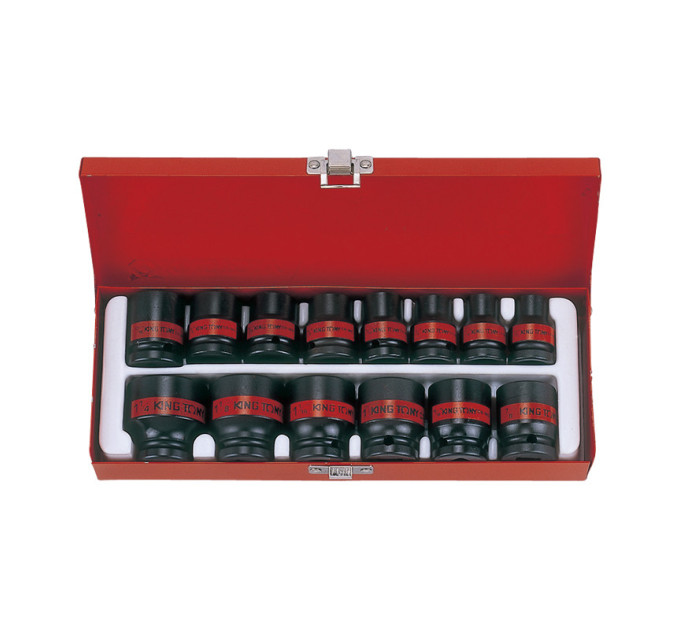 Набор головок ударных 1/2" 14 ед. 6-ти гранные,короткие, дюймовые, 3/8"-1-1/4"