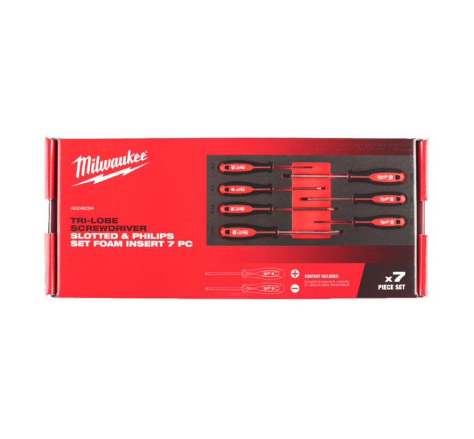 Ложемент с отвертками с трехгранными рукоятками SL/PH (7шт) MILWAUKEE (45х175,8х417мм) для тележек