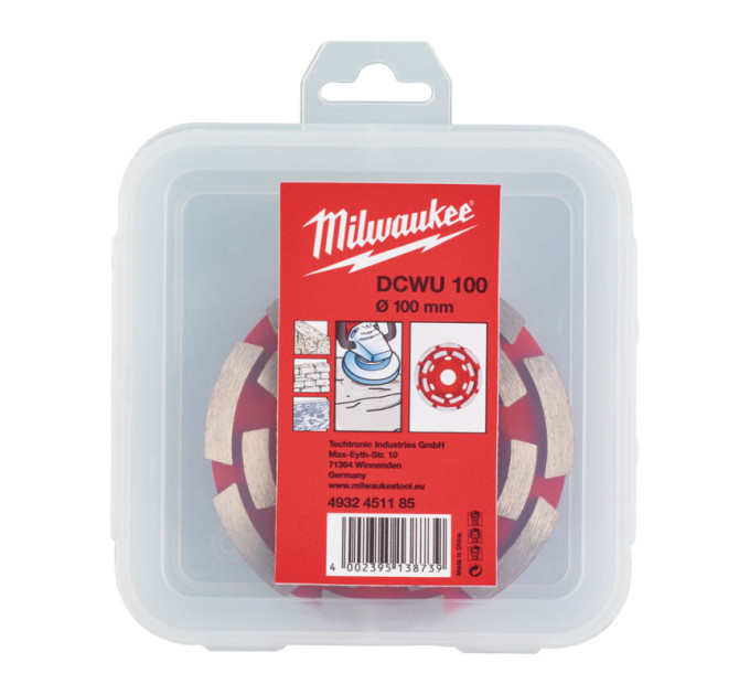 Чашка алмазная шлифовальная MILWAUKEE, DCWU, Ø100х22,23мм