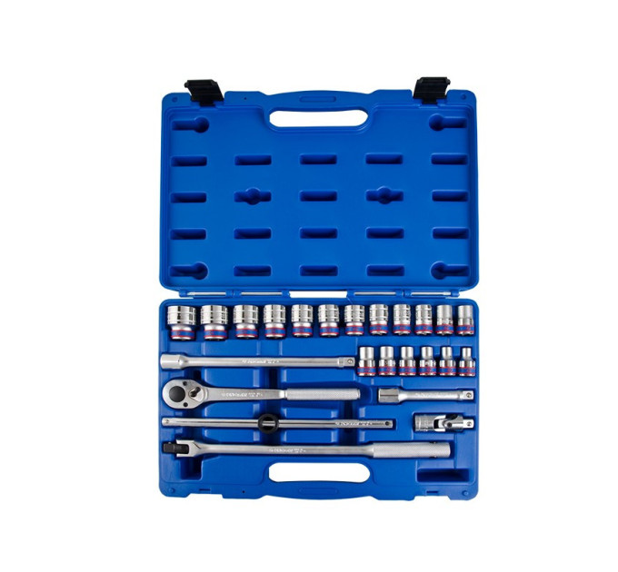 Набор головок 1/2" 24 ед. 6-ти гранные, (8-32mm). в пластиковом ящике