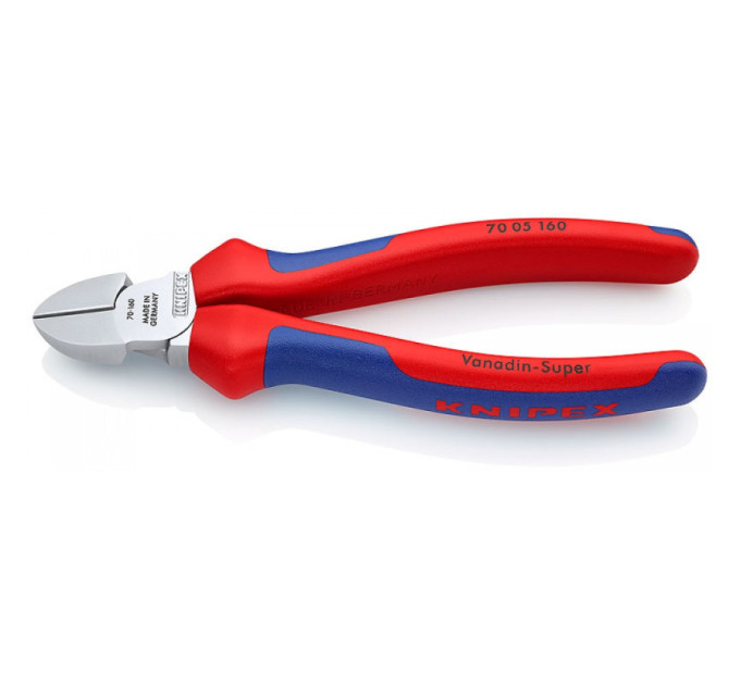 Кусачки боковые (бокорезы), Ø4,0мм, 160мм KNIPEX 70 05 160, хромированные