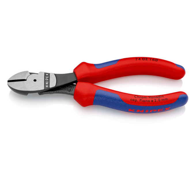 Кусачки боковые (бокорезы) особой мощности, Ø3,4мм, 160мм KNIPEX 74 02 160, фосфатированные
