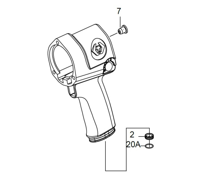 Корпус гайковерта 33411-040 (Вкл.7.2.20A)