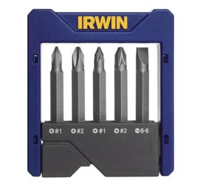 Набор бит усиленных в футляре 5шт. (PH2,PZ2,T15,20,25), IRWIN