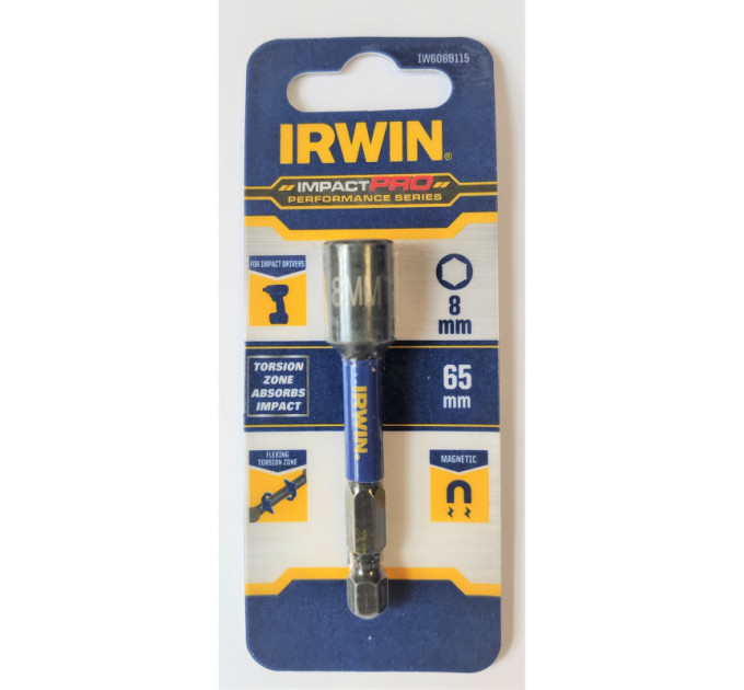 Насадка торцевая IMPACT PRO 8 х 65мм, IRWIN