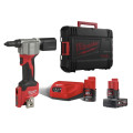 Заклепочник аккумуляторный MILWAUKEE M12 BPRT-422X, Øзакл.2,4-4,8мм (ЗУ+1ак.Х2Ач+1ак.Х4Ач+HDкейс)