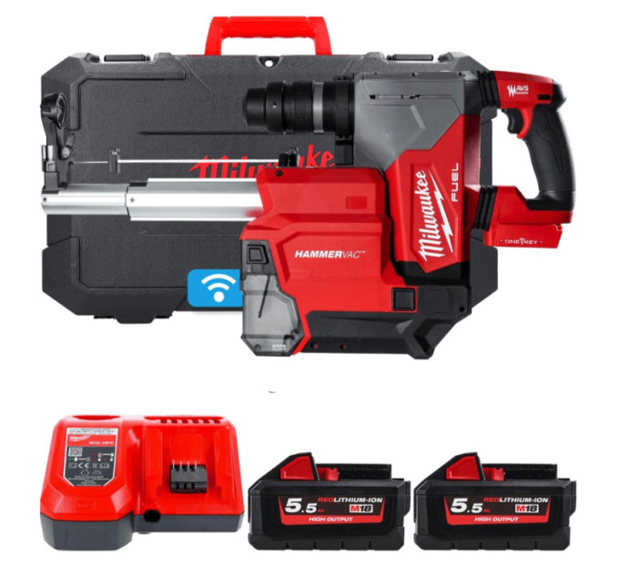 Перфоратор акумуляторний безщітковий SDS-PLUS MILWAUKEE M18 ONEFHPXDEL-552C із системою видалення пилу