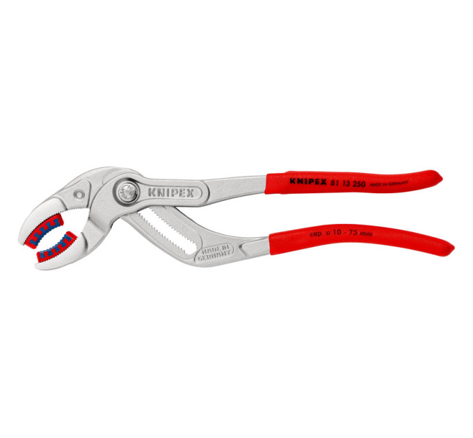 Клещи трубные сантехнические переставные, Ø75мм KNIPEX 81 13 250 SB, хромированные