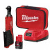 Трещётка аккумуляторная бесщёточная MILWAUKEE 1/4" (40 Нм) M12 IR-201B (ЗУ+1акк.Х2Ач+сумка)
