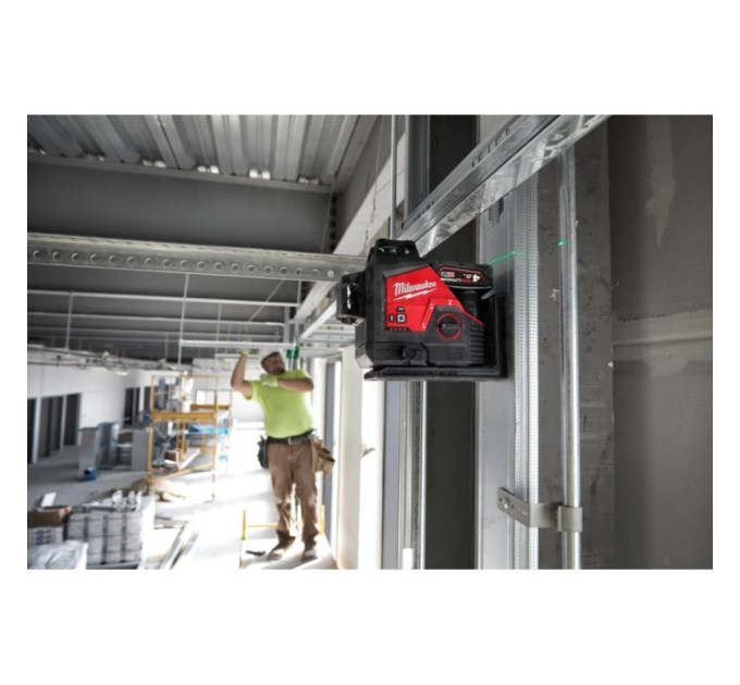 Нивелир лазерный аккумуляторный 3D MILWAUKEE M12 3PL-0C (360˚, зелёный луч)