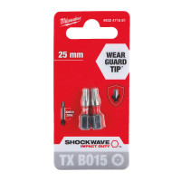 Біта SHOCKWAVE MILWAUKEE, TX BO15, 25мм, (2шт) Біта SHOCKWAVE MILWAUKEE, TX BO15, 25мм, (2шт)