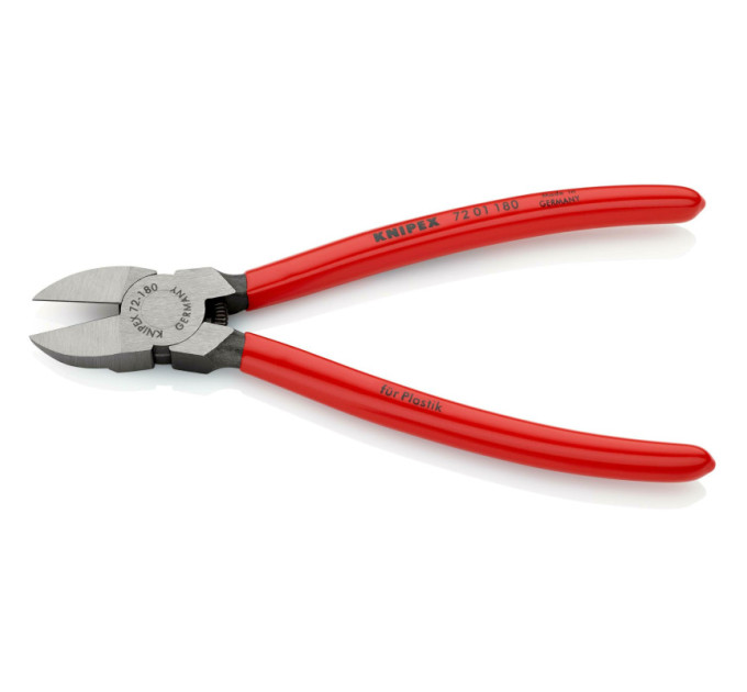 Кусачки боковые (бокорезы) для пластмассы, 180мм KNIPEX 72 01 180, фосфатированные