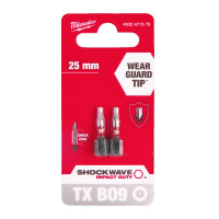 Біта SHOCKWAVE MILWAUKEE, TX BO9, 25мм, (2шт) Біта SHOCKWAVE MILWAUKEE, TX BO9, 25мм, (2шт)