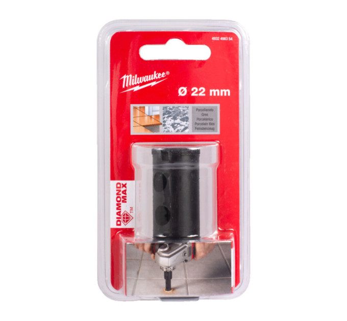 Коронка алмазная Diamond Max MILWAUKEE M14, Ø22мм (сухое сверление)
