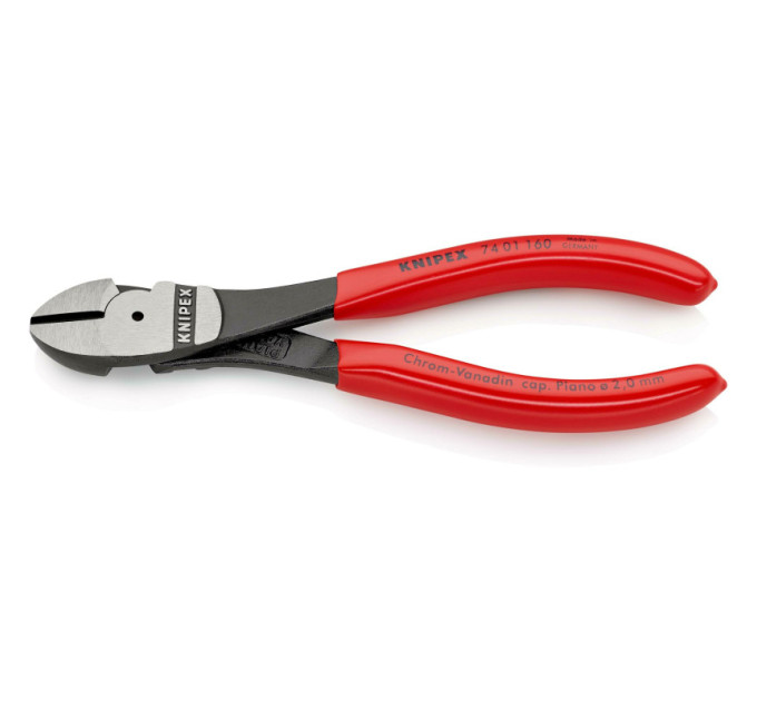 Кусачки боковые (бокорезы) особой мощности, Ø3,4мм, 160мм KNIPEX 74 01 160 SB, фосфатированные