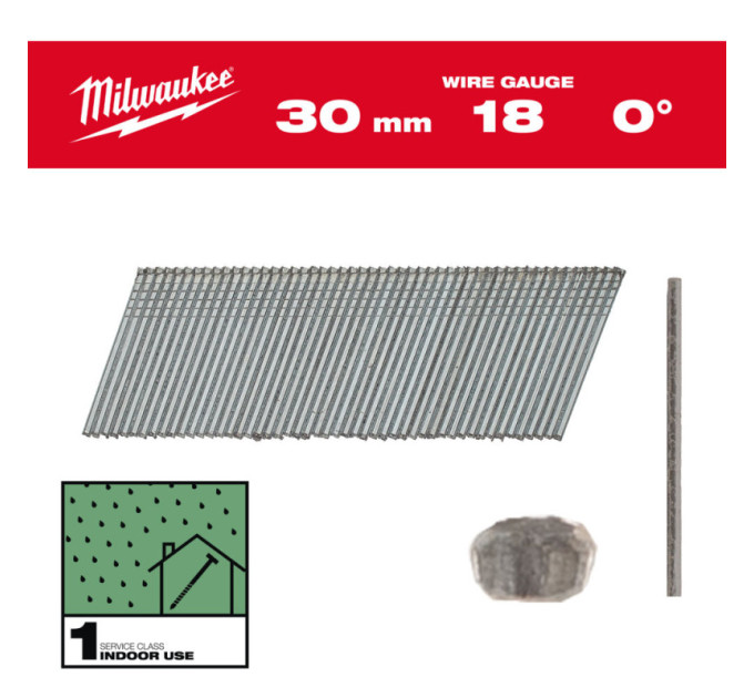 Набор гвоздей для гвоздезабивного инструмента 18G/30мм (5000 шт) MILWAUKEE