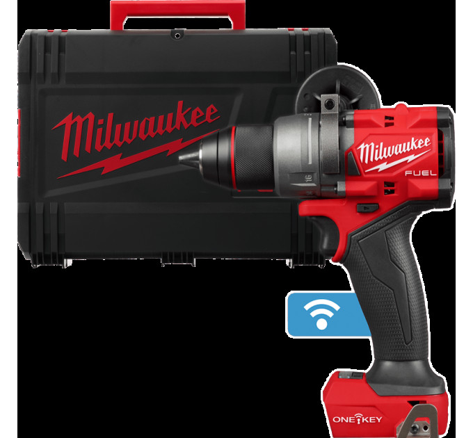 Дриль-шуруповерт акумуляторна безщіткова ударна MILWAUKEE M18 ONEPD3-0X (158Нм) (каркас+HDкейс)