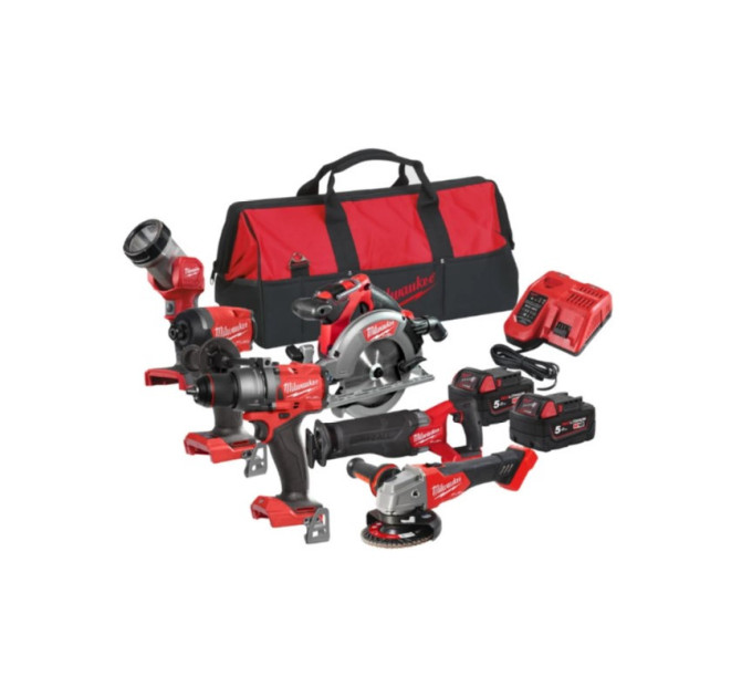 Набор из 6 инструментов аккумуляторных бесщеточных MILWAUKEE M18 FPP6G3-502B