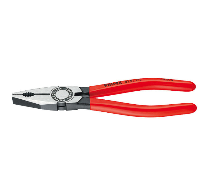 Пассатижи (плоскогубцы) комбинированные Ø12,0мм, 180мм KNIPEX 03 01 180, фосфатированные