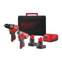 Набір з 2х інструментів безщіткових акумуляторних MILWAUKEE M12 FPP2E2-402X Набір з 2х інструментів безщіткових акумуляторних MILWAUKEE M12 FPP2E2-402X