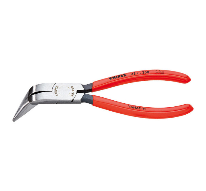 Плоскогубцы длинногубцы механика, угол, 70°, 200мм KNIPEX 38 71 200, фосфатированные