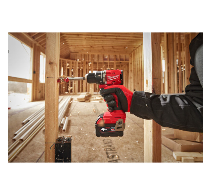 Дриль-шуруповерт акумуляторна безщіткова ударна MILWAUKEE M18 BLPDRC-402C (60Нм) (ЗУ+2Х4Ач+кейс)