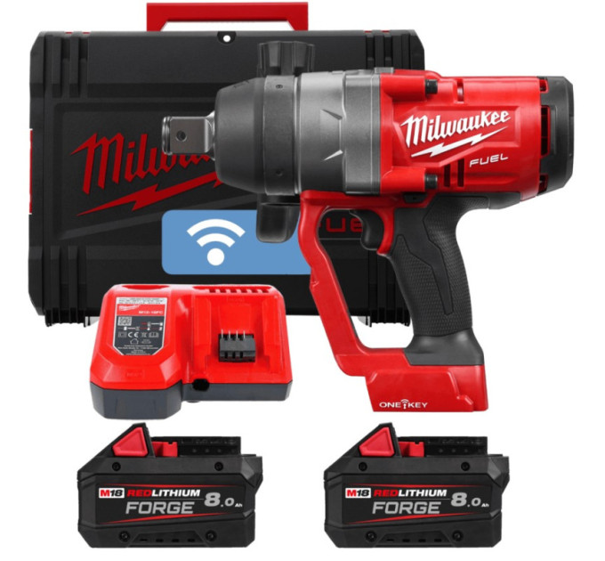 Гайковерт аккумуляторный бесщеточный MILWAUKEE 1'' (2400Нм) M18 ONEFHIWF1-802X, (ЗУ+2ак) FORGE™
