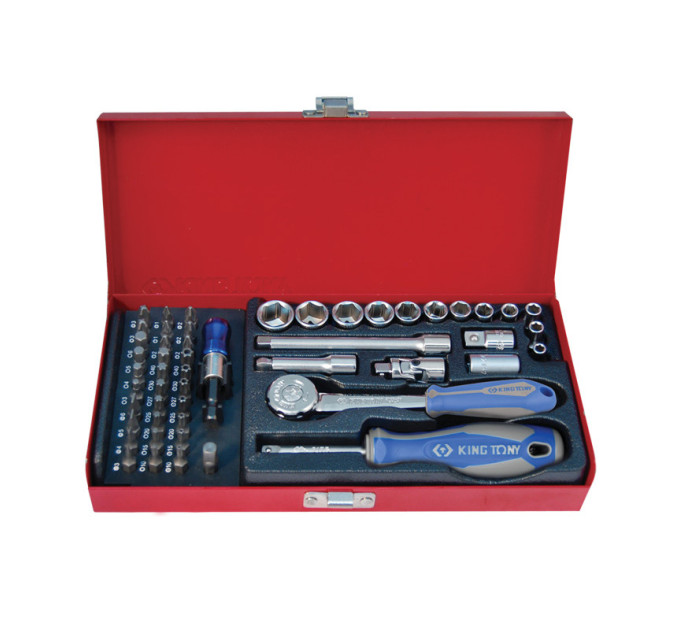 Набор головок 1/4" 51 ед. 6-ти гранные, (4-14mm)