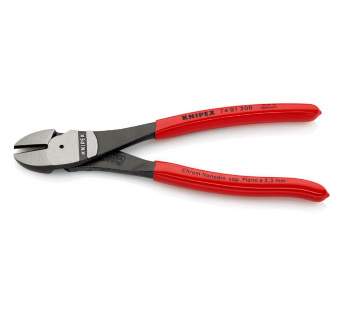 Кусачки боковые (бокорезы) особой мощности, Ø4,2мм, 200мм KNIPEX 74 01 200 SB, фосфатированные