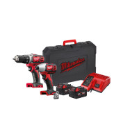 Набір з 2х інструментів безщіткових акумуляторних MILWAUKEE M18 BPP2D-402C Набір з 2х інструментів безщіткових акумуляторних MILWAUKEE M18 BPP2D-402C