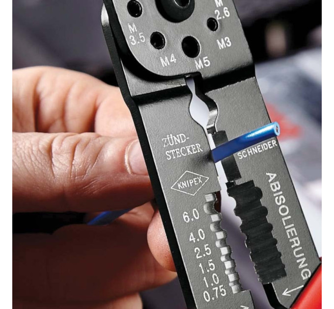 Клещи для опрессовки, резки и зачистки 230мм KNIPEX 97 21 215 SB, фосфатированные