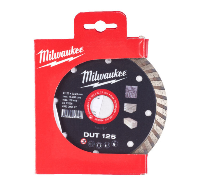 Диск алмазний MILWAUKEE DUT 125, Ø125мм (керамічна плитка/чистий різ)