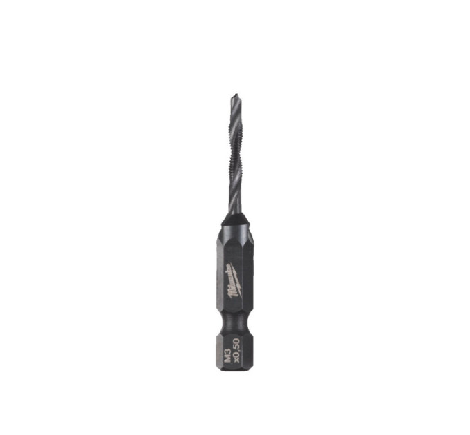 Сверло-метчик 1/4 Hex комбинированное 3-в-1 HSS-G MILWAUKEE, M3x52мм