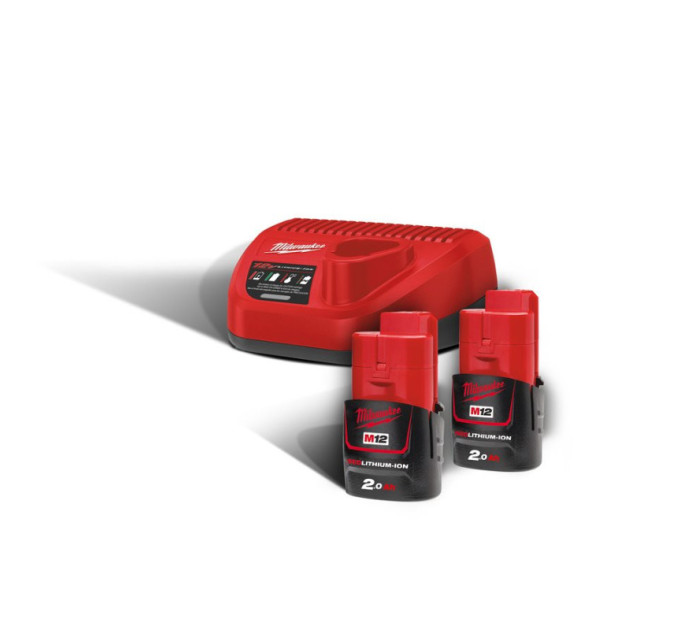 Энергокомплект MILWAUKEE M12 NRG-202 (ЗУ С12+ 2акк.Х2Ач B2)