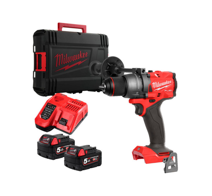 Дриль-шуруповерт акумуляторна безщіткова MILWAUKEE M18 FDD3-502X (158Нм) (ЗУ+2акк.Х5Ач+HDкейс)