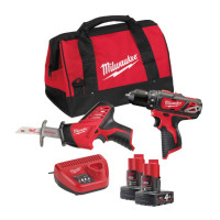 Набір з 2х акумуляторних інструментів MILWAUKEE M12 ВPP2В-402В Набір з 2х акумуляторних інструментів MILWAUKEE M12 ВPP2В-402В