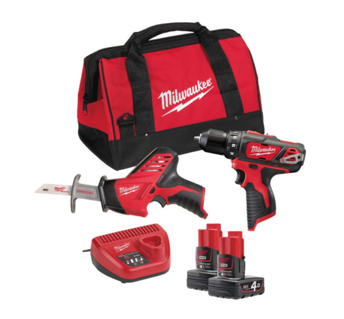Набір з 2х акумуляторних інструментів MILWAUKEE M12 ВPP2В-402В