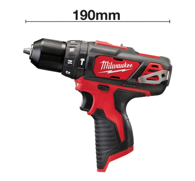 Дриль-шуруповерт акумуляторна ударна MILWAUKEE M12 BPD-402C (30Нм)(ЗУ+2ак.Х4Ач+кейс)