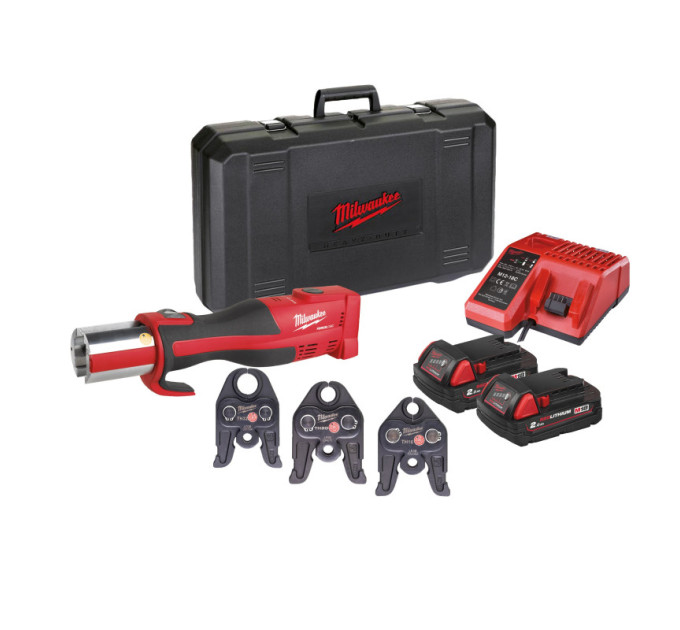 Обтискач гідравлічний акумуляторний для труб MILWAUKEE M18 BLHPT-202C TH-SET (ЗУ+2Х2Ач+кейс)