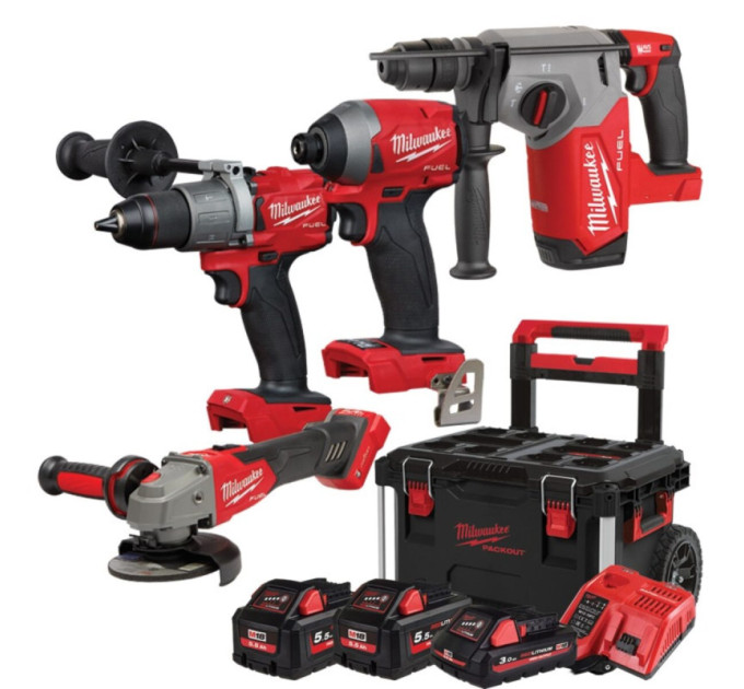Набор инструментов аккумуляторных бесщеточных PACKOUT MILWAUKEE M18 FPP4B2-533P