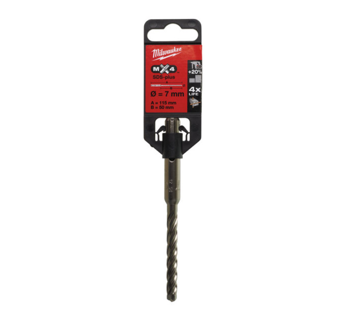 Бур SDS-PLUS MX4 MILWAUKEE, Ø7,0х115х50мм